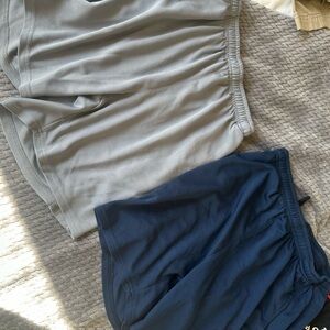 Men's Athletic Shorts - Gray and Blue 2 Pairs Size M